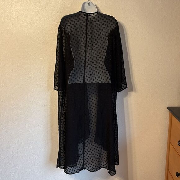 Torrid Heart Clip Dot Chiffon Kimono 1X - Picture 6 of 6